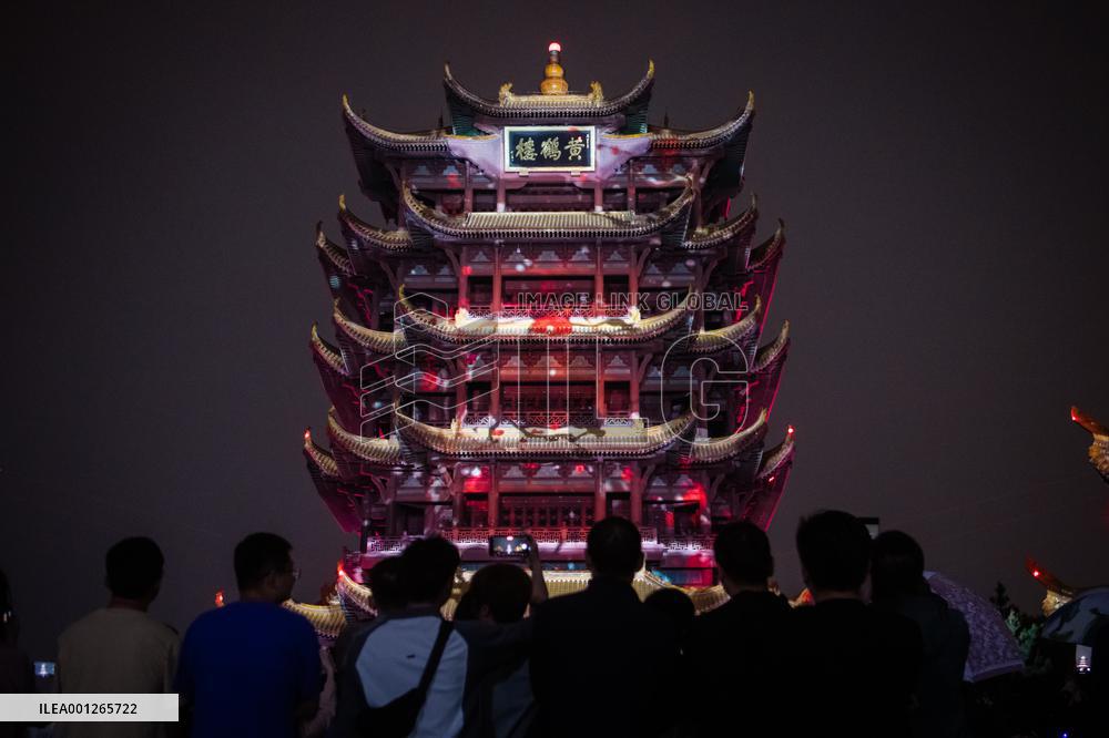 CHINA-HUBEI-WUHAN-HUANGHELOU-LIGHT SHOW (CN)