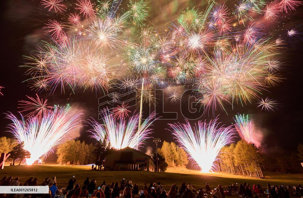 JAPAN-YAMANASHI-MOUNT FUJI-FIREWORKS SHOW