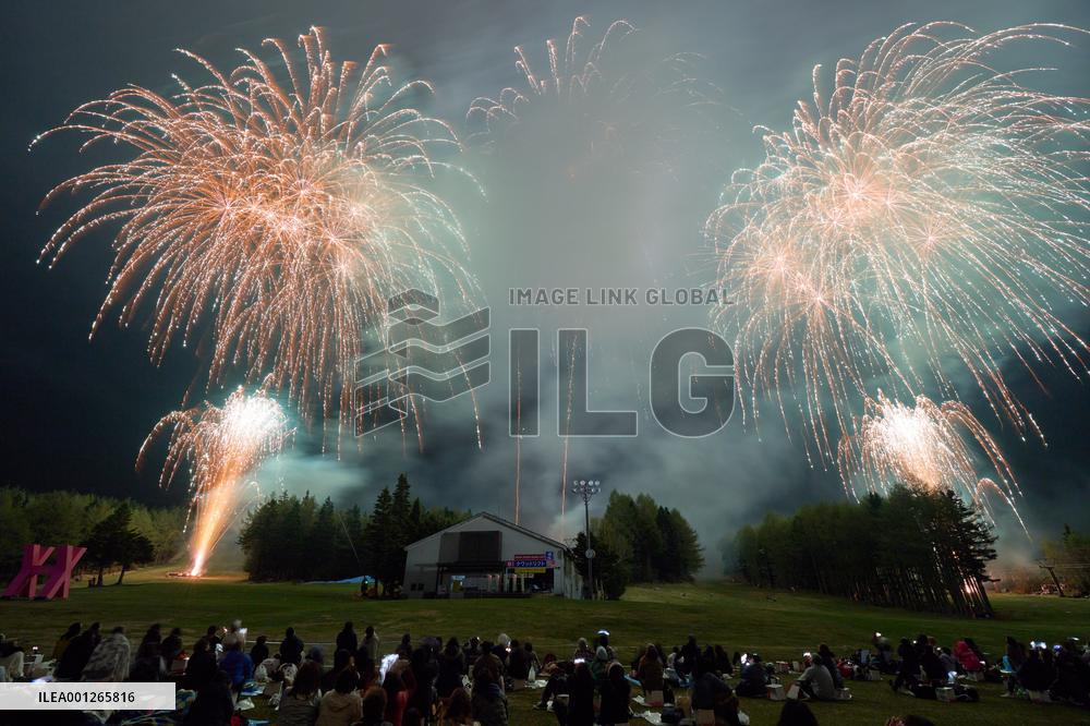 JAPAN-YAMANASHI-MOUNT FUJI-FIREWORKS SHOW