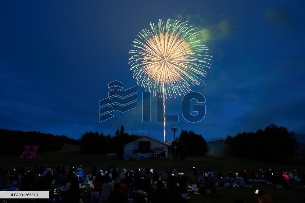 JAPAN-YAMANASHI-MOUNT FUJI-FIREWORKS SHOW