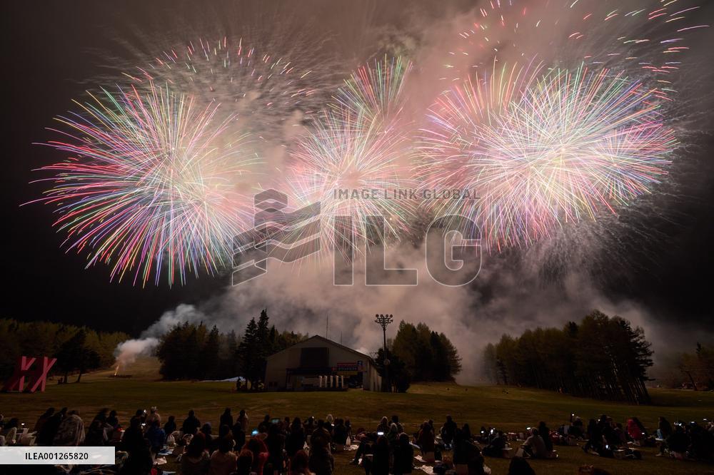 JAPAN-YAMANASHI-MOUNT FUJI-FIREWORKS SHOW
