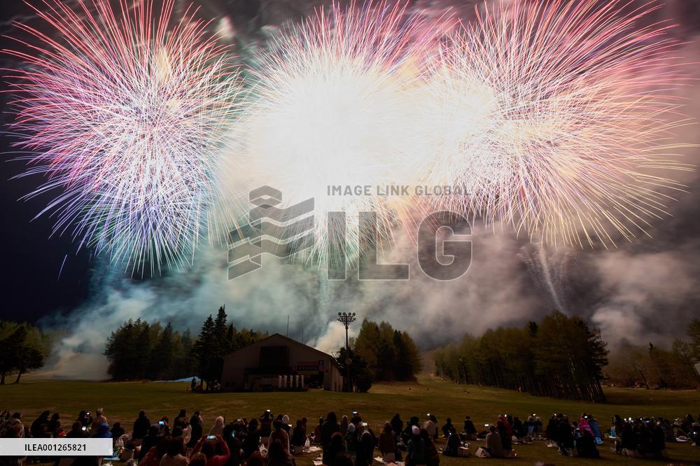 JAPAN-YAMANASHI-MOUNT FUJI-FIREWORKS SHOW