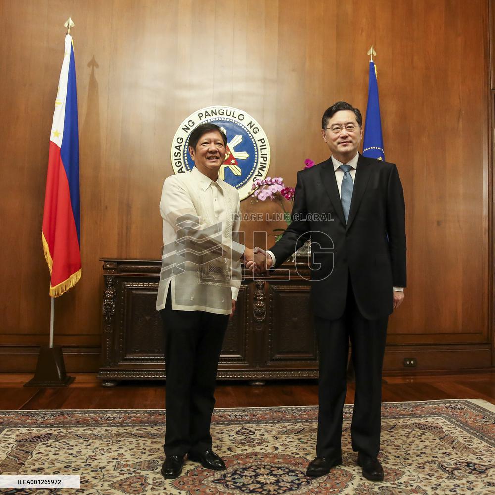 PHILIPPINES-MANILA-PRESIDENT-CHINA-QIN GANG-MEETING