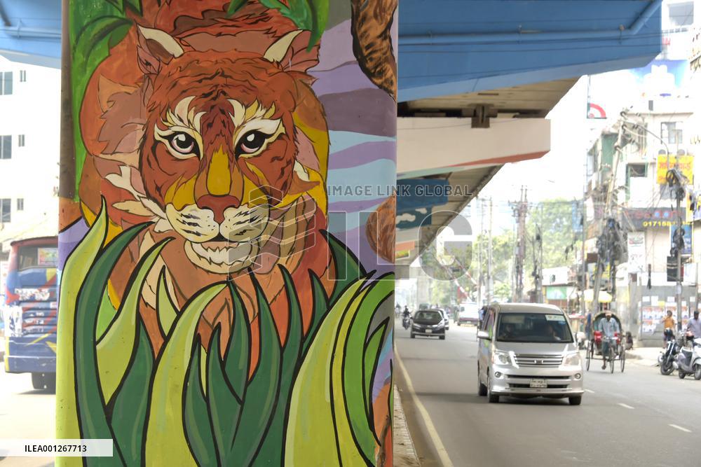 BANGLADESH-DHAKA-GRAFFITI-BEAUTIFICATION