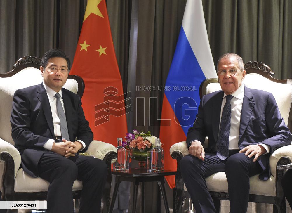 INDIA-GOA-CHINA-QIN GANG-RUSSIA-SERGEI LAVROV-MEETING