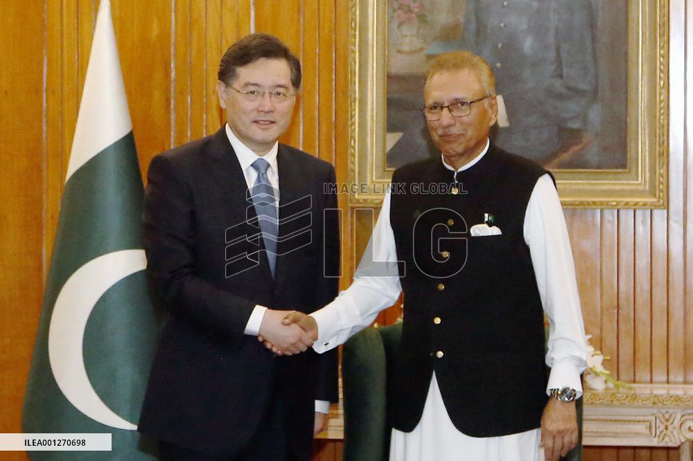 PAKISTAN-ISLAMABAD-PRESIDENT-CHINA-QIN GANG-MEETING