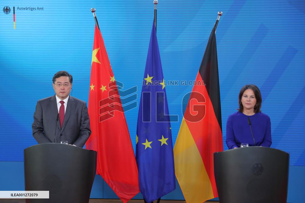 GERMANY-BERLIN-CHINA-QIN GANG-GERMANY-FM-PRESS CONFERENCE