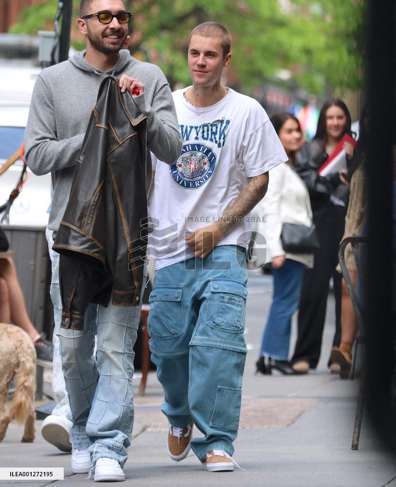 Justin Bieber out in New York