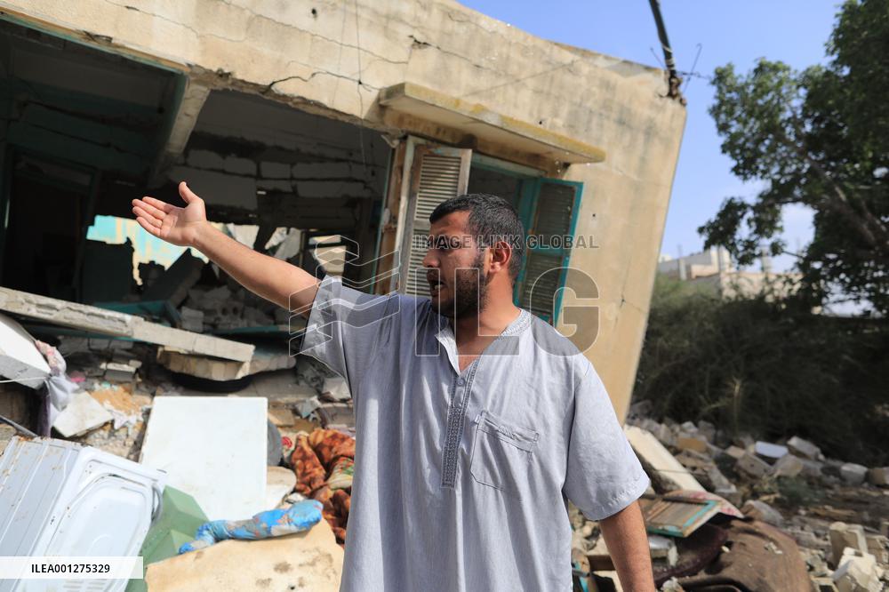 MIDEAST-GAZA-KHAN YOUNIS-AIRSTRIKE-DAMAGE