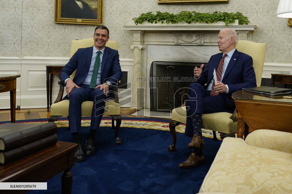 Biden Meets President Sanchez of Spain