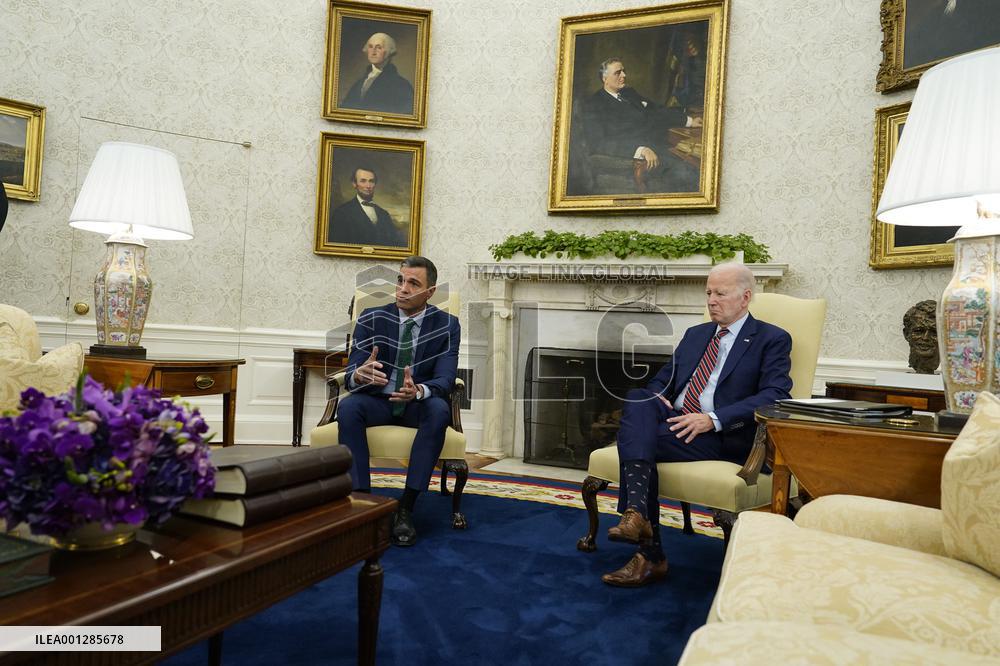 Biden Meets President Sanchez of Spain