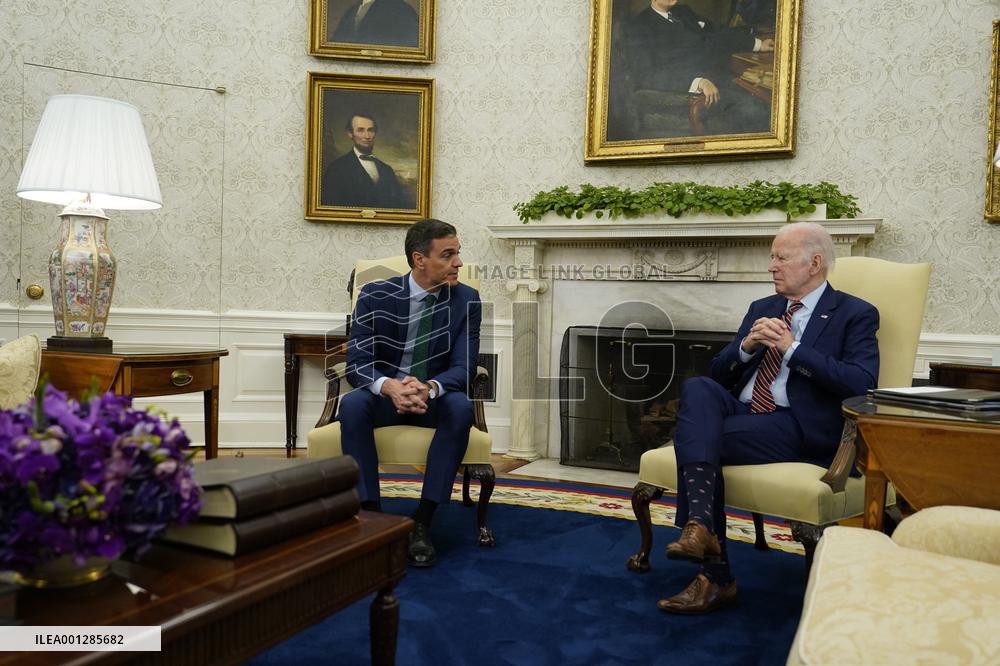 Biden Meets President Sanchez of Spain