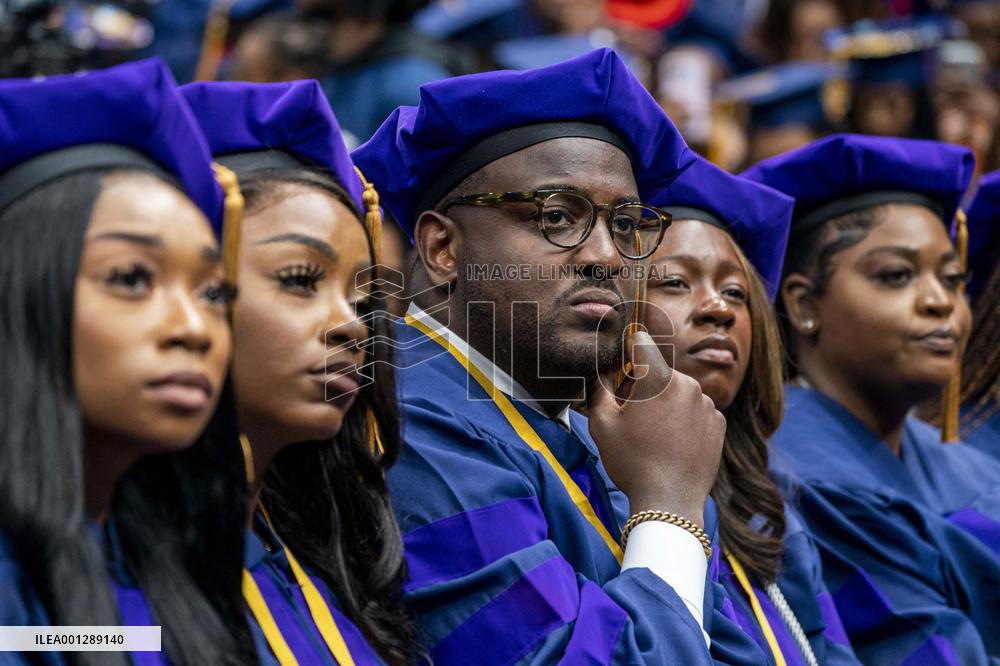 US President Joe Biden delivers the Howard University Commencement Address