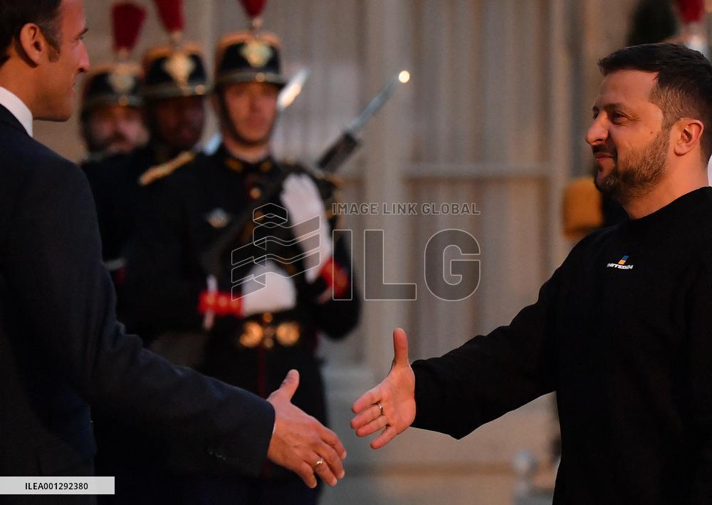 Emmanuel Macron And Volodymyr Zelensky Meeting - Paris