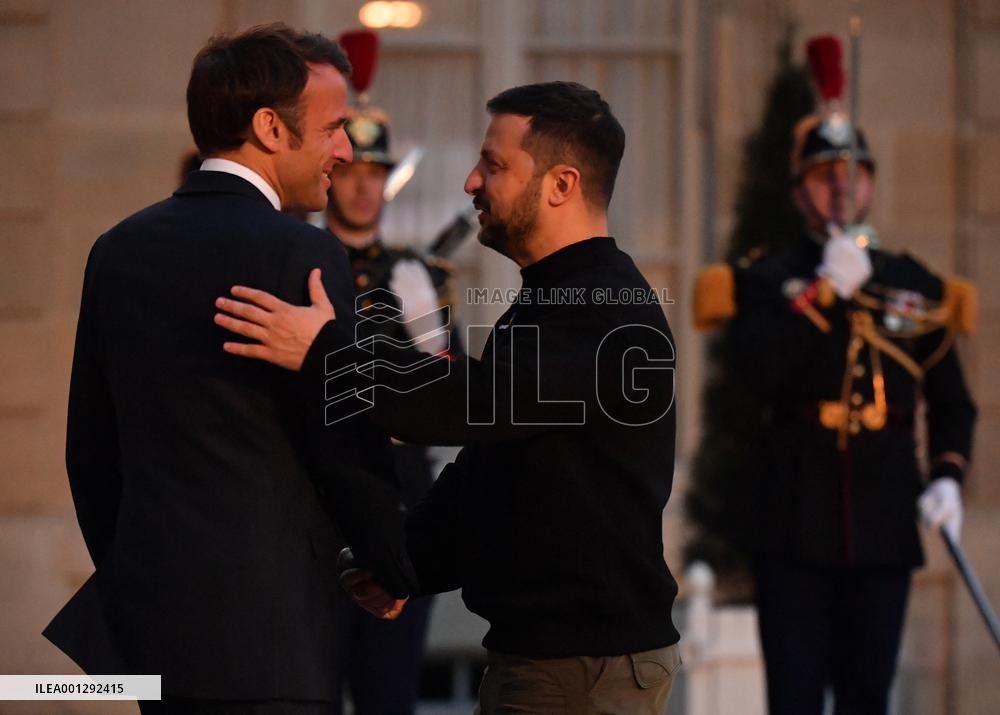 Emmanuel Macron And Volodymyr Zelensky Meeting - Paris