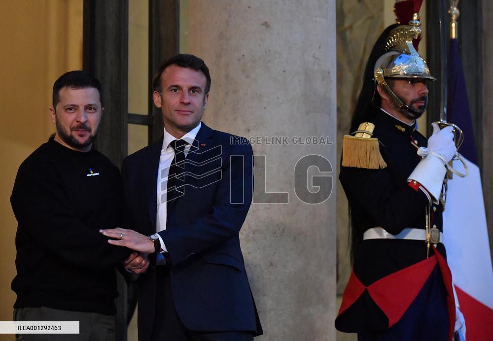 Emmanuel Macron And Volodymyr Zelensky Meeting - Paris