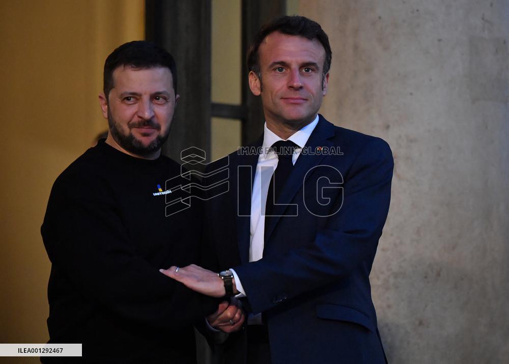 Emmanuel Macron And Volodymyr Zelensky Meeting - Paris