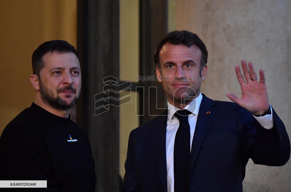 Emmanuel Macron And Volodymyr Zelensky Meeting - Paris
