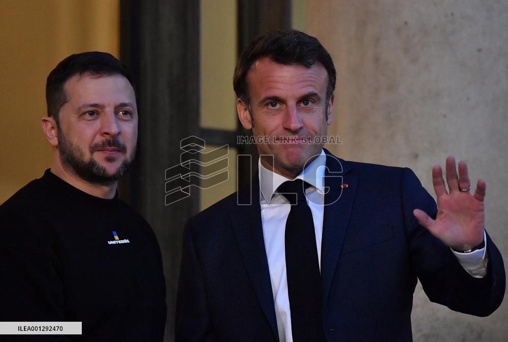 Emmanuel Macron And Volodymyr Zelensky Meeting - Paris