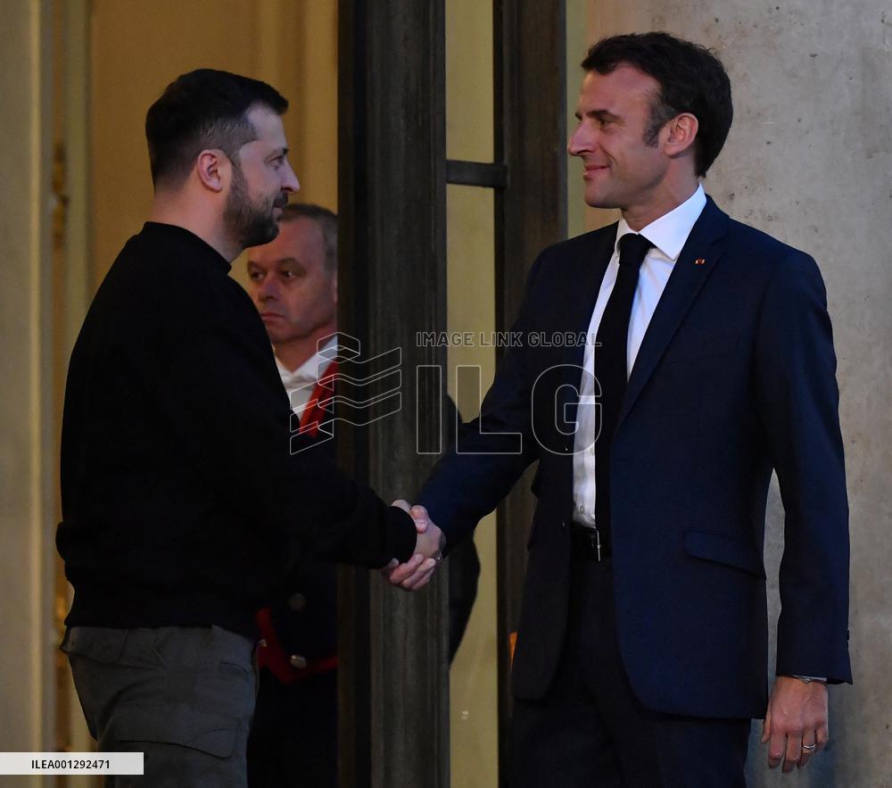 Emmanuel Macron And Volodymyr Zelensky Meeting - Paris