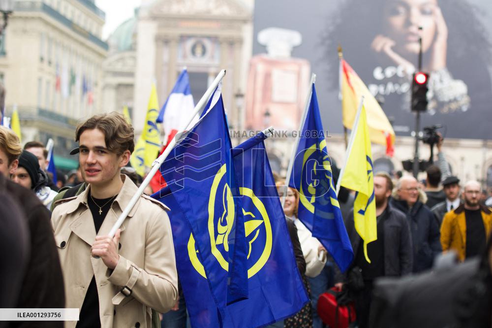 Rally Of The Far-Right Monarchist Movement Action Française - Paris