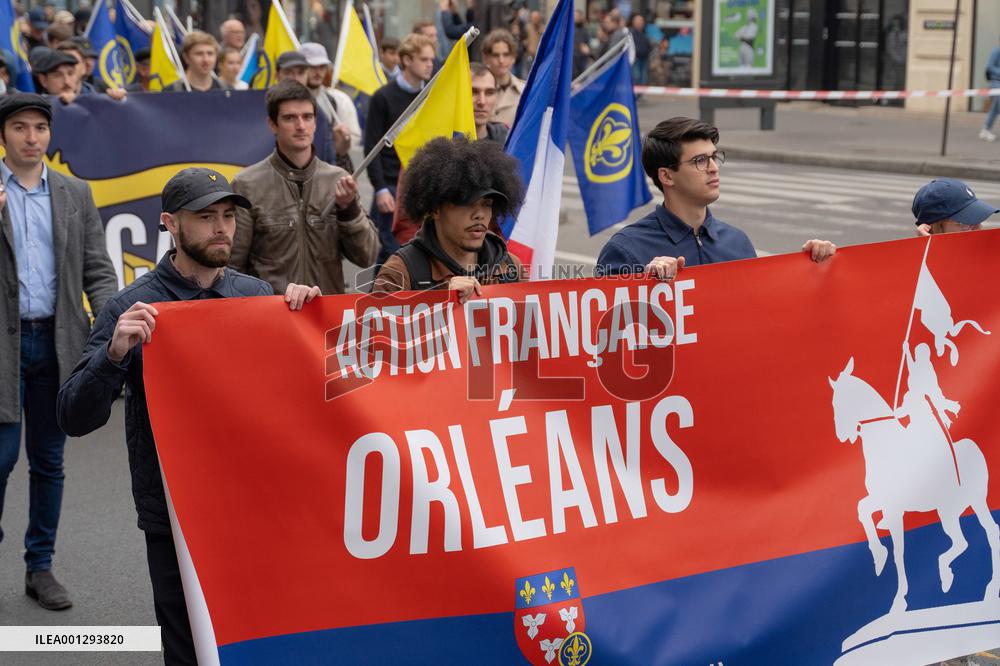 Rally Of The Far-Right Monarchist Movement Action Française - Paris