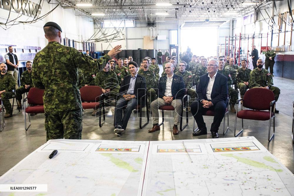Justin Trudeau Visits Armed Forces - Edmonton