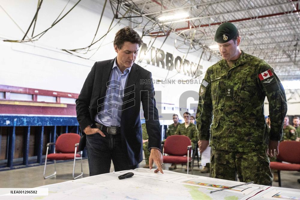 Justin Trudeau Visits Armed Forces - Edmonton