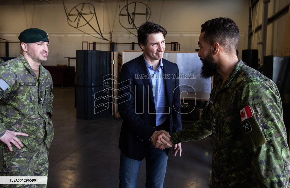 Justin Trudeau Visits Armed Forces - Edmonton