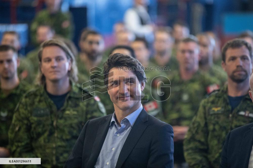 Justin Trudeau Visits Armed Forces - Edmonton