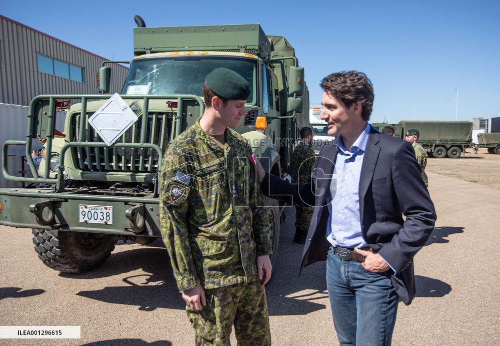 Justin Trudeau Visits Armed Forces - Edmonton