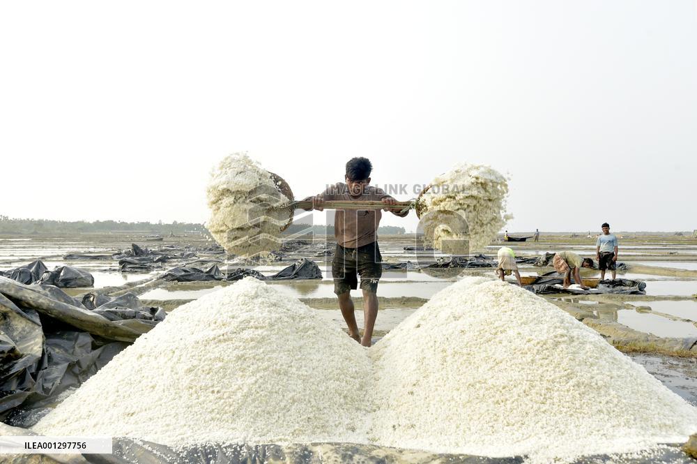 BANGLADESH-COX'S BAZAR-CYCLONE MOCHA-SALT-HARVESTING