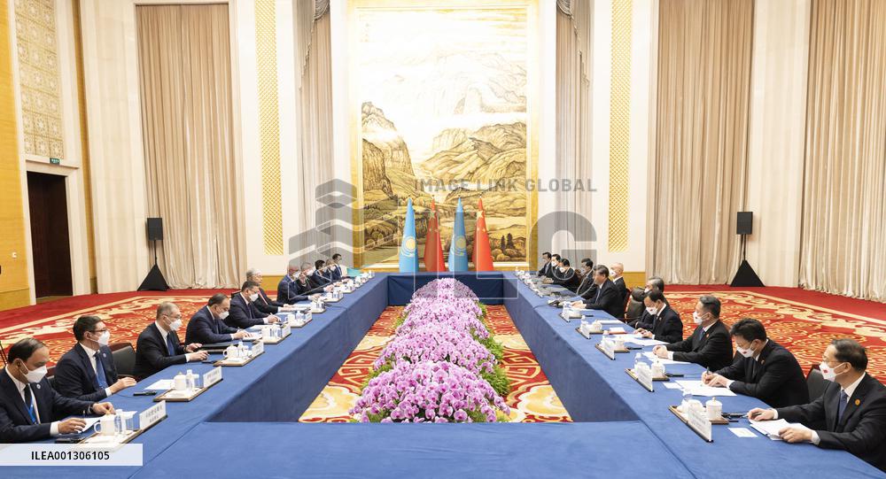 CHINA-SHAANXI-XI'AN-XI JINPING-KAZAKH PRESIDENT-TALKS (CN)