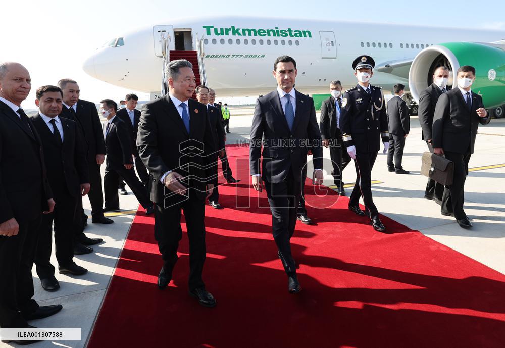 CHINA-SHAANXI-XI'AN-TURKMEN PRESIDENT-ARRIVAL (CN)