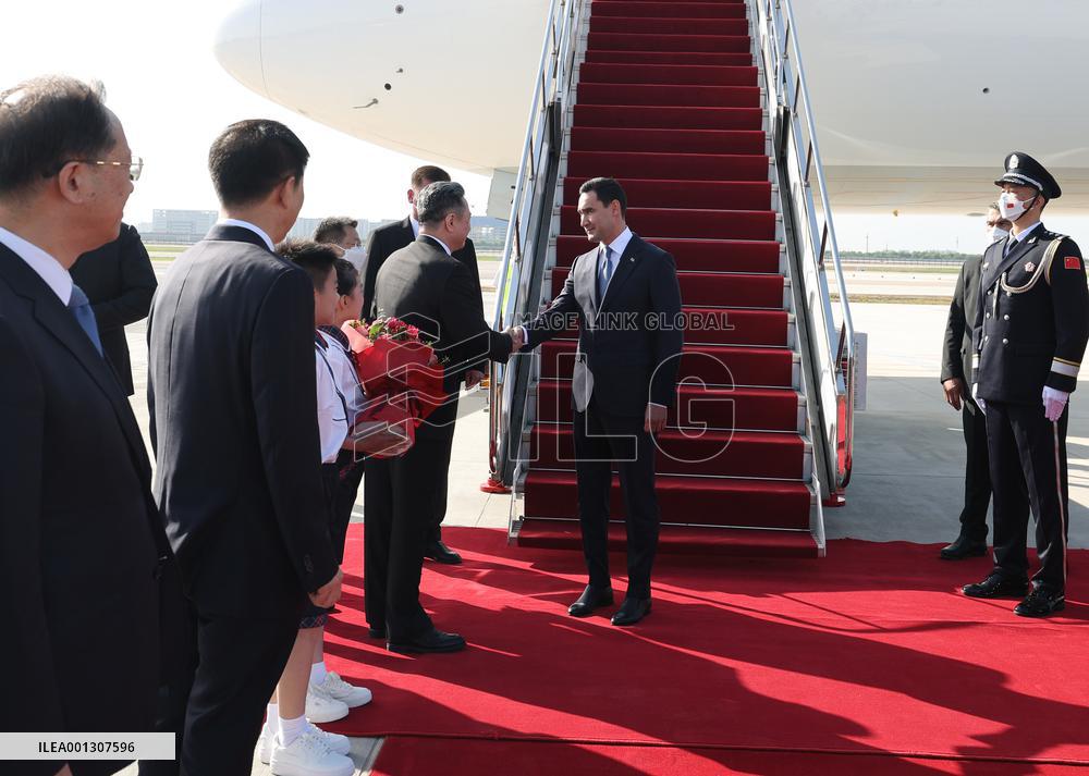 CHINA-SHAANXI-XI'AN-TURKMEN PRESIDENT-ARRIVAL (CN)