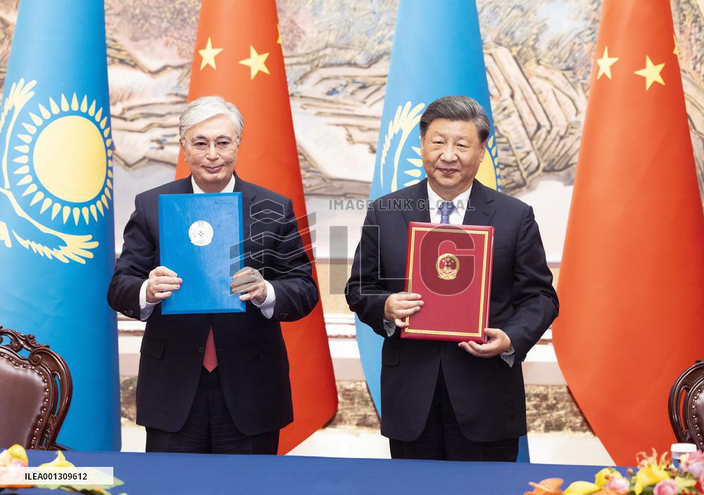 CHINA-SHAANXI-XI'AN-XI JINPING-KAZAKH PRESIDENT-TALKS (CN)