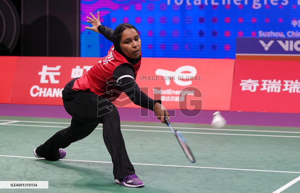(SP)CHINA-SUZHOU-BADMINTON-SUDIRMAN CUP-SGP VS EGY (CN)