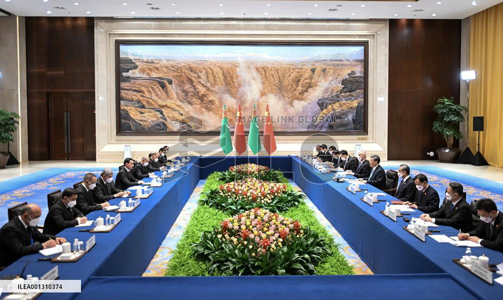 CHINA-SHAANXI-XI'AN-XI JINPING-TURKMEN PRESIDENT-MEETING (CN)