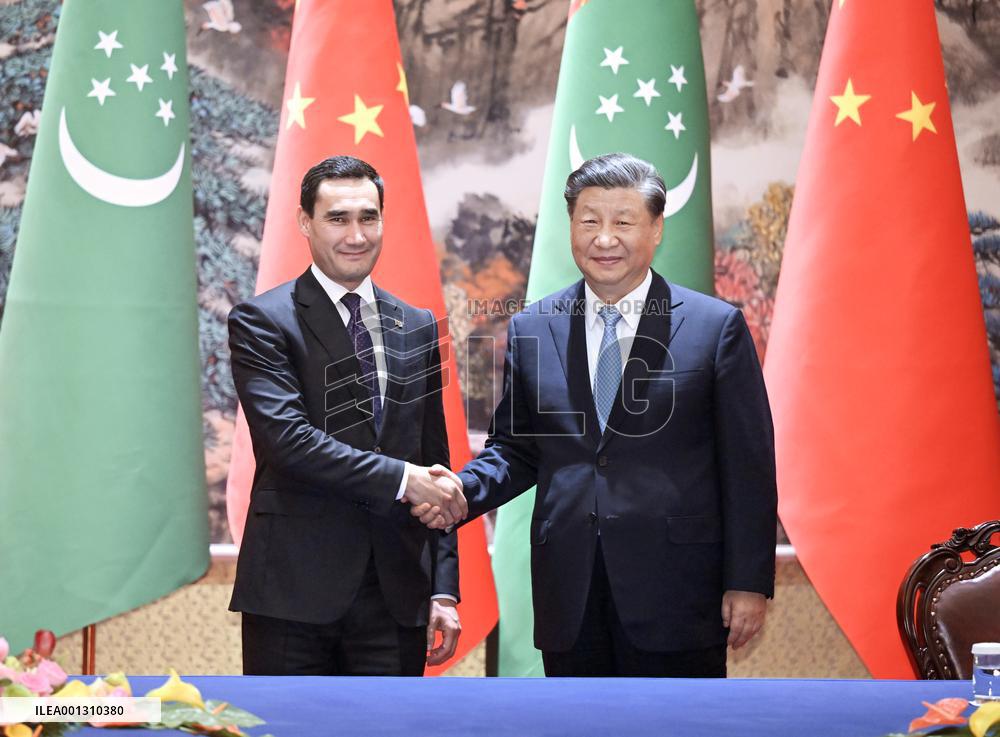 CHINA-SHAANXI-XI'AN-XI JINPING-TURKMEN PRESIDENT-MEETING (CN)