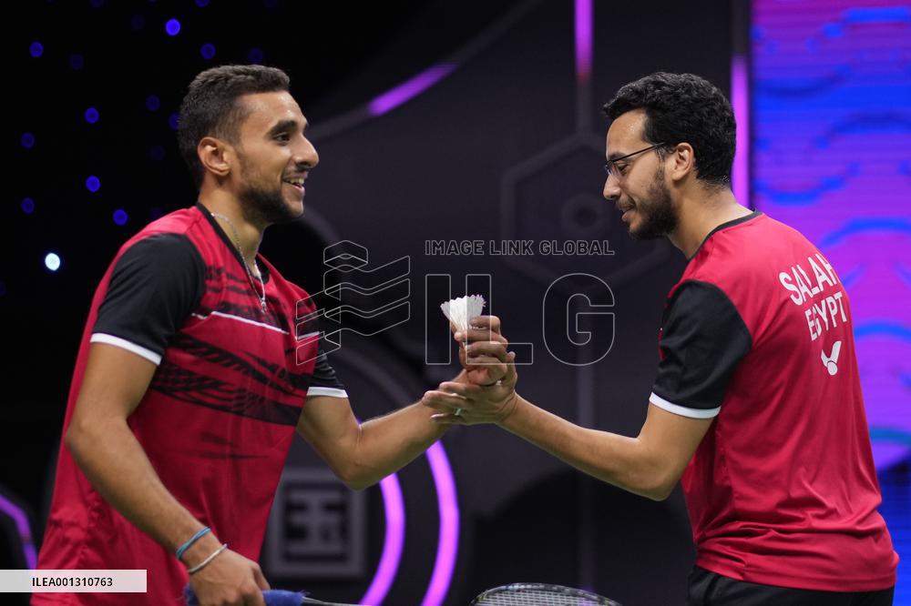 (SP)CHINA-SUZHOU-BADMINTON-SUDIRMAN CUP-SGP VS EGY (CN)