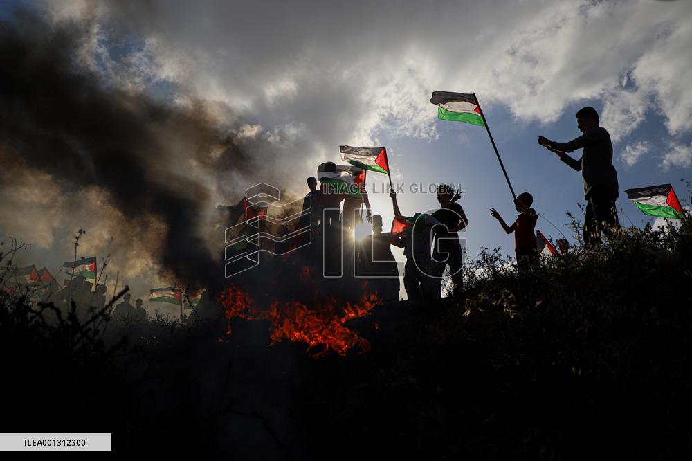 MIDEAST-GAZA CITY-DEMONSTRATION