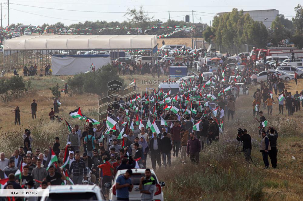 MIDEAST-GAZA CITY-DEMONSTRATION