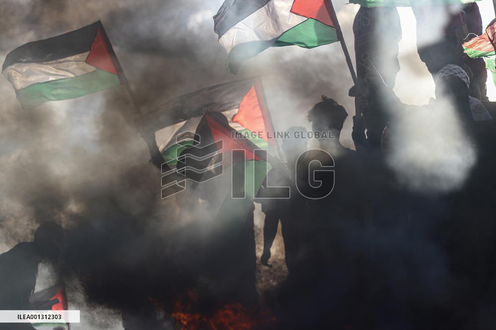 MIDEAST-GAZA CITY-DEMONSTRATION