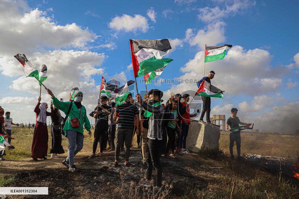 MIDEAST-GAZA CITY-DEMONSTRATION