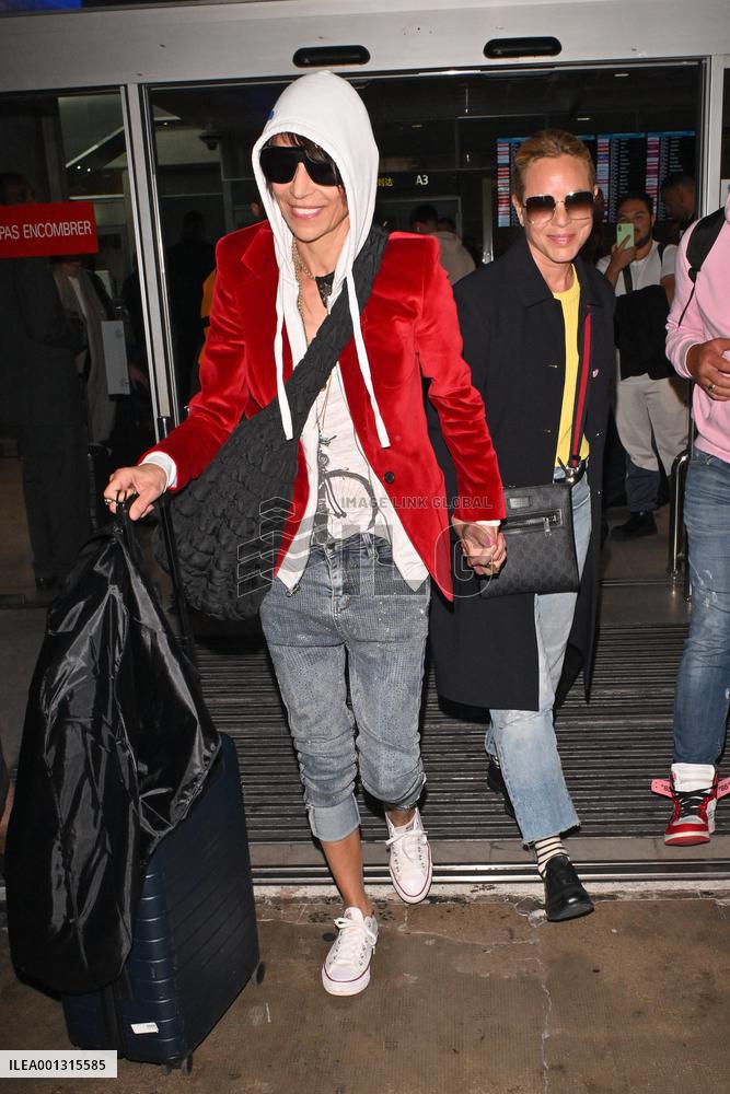 Cannes Dominique Crenn And Maria Bello At Nice Airport