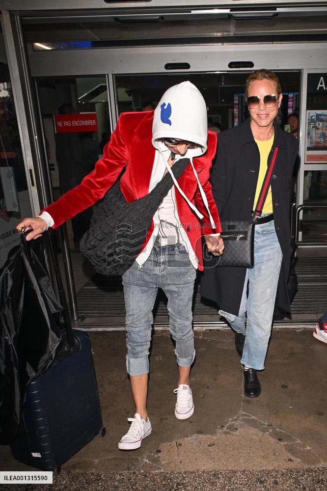 Cannes Dominique Crenn And Maria Bello At Nice Airport