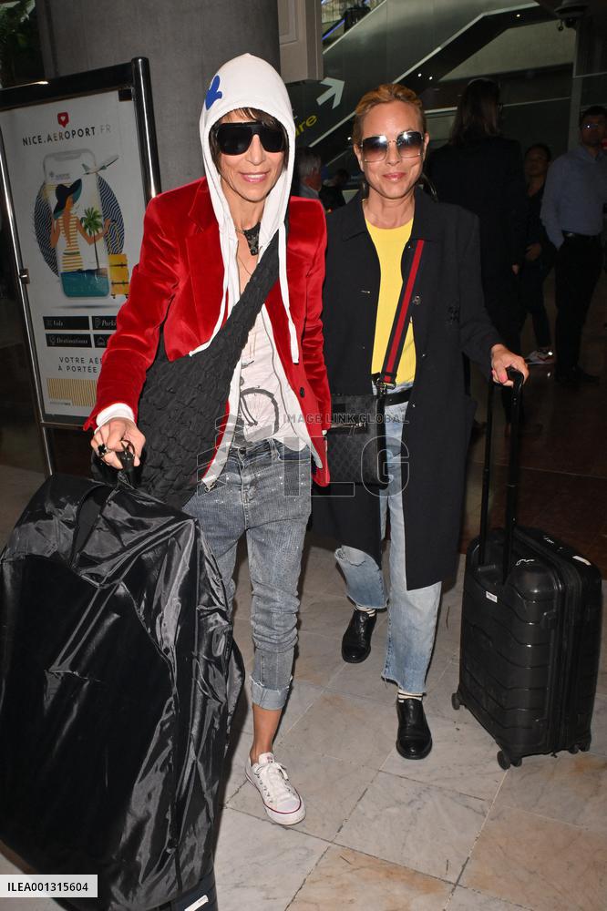 Cannes Dominique Crenn And Maria Bello At Nice Airport