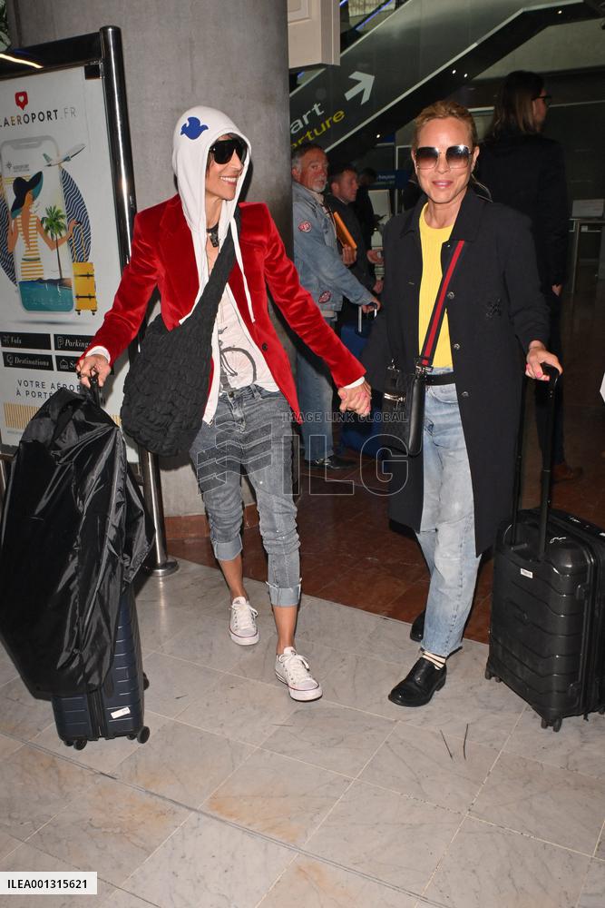 Cannes Dominique Crenn And Maria Bello At Nice Airport