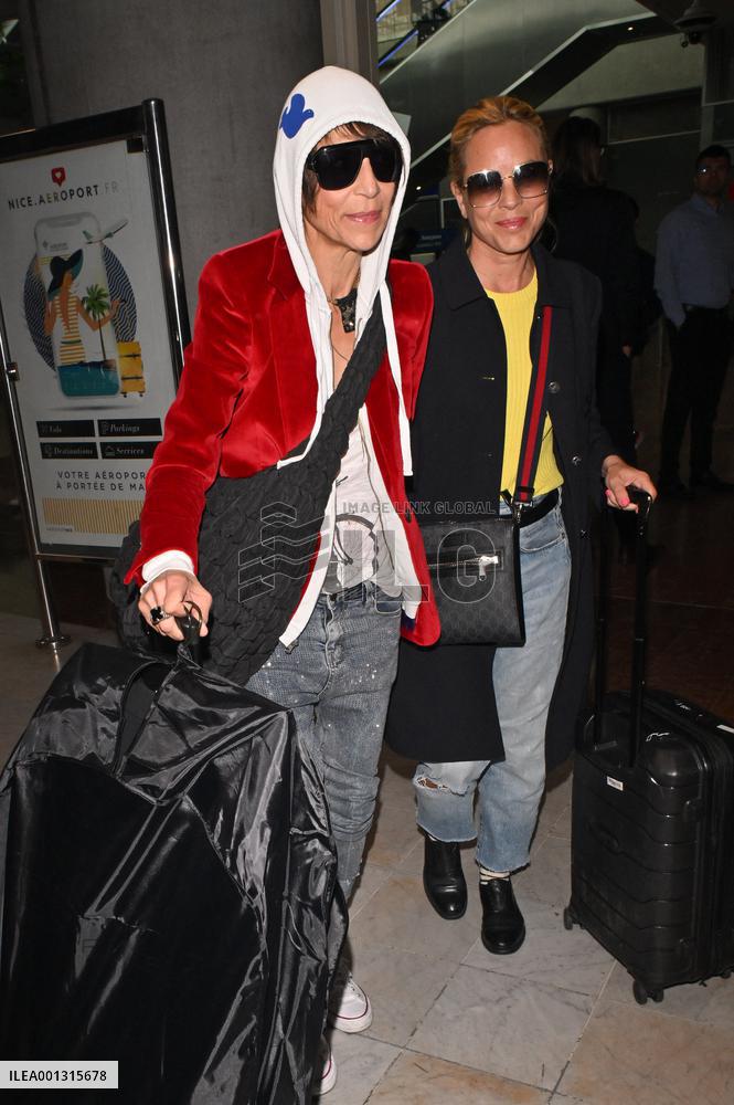 Cannes Dominique Crenn And Maria Bello At Nice Airport