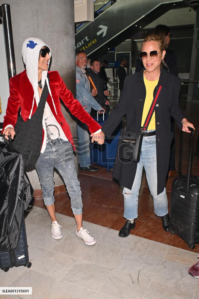 Cannes Dominique Crenn And Maria Bello At Nice Airport